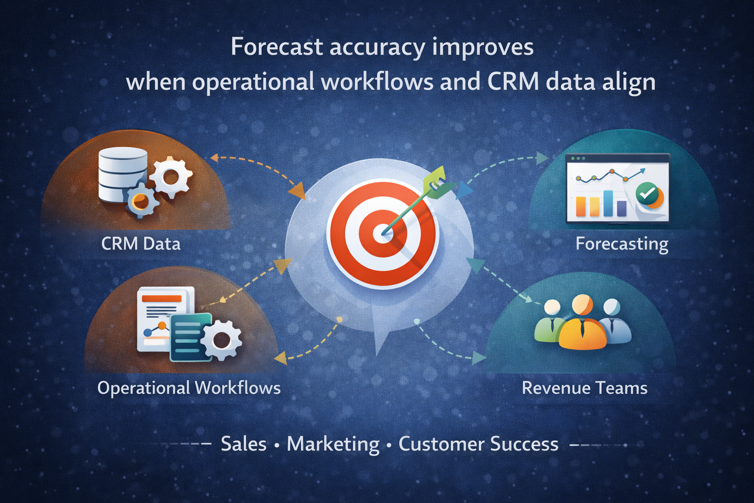 Forecast accuracy improves when operational workflows and CRM data align.