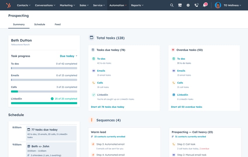 HubSpot prospecting