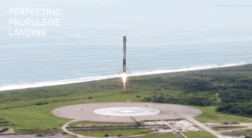 gif of rocket landing landing page