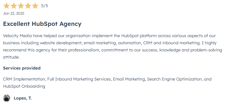 Velocity HubSpot Review